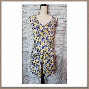 BCBGeneration Blue and yellow floral romper